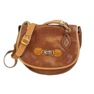 Vintage I Santi Women's Brown Leather Mini Sling Crossbody Bag